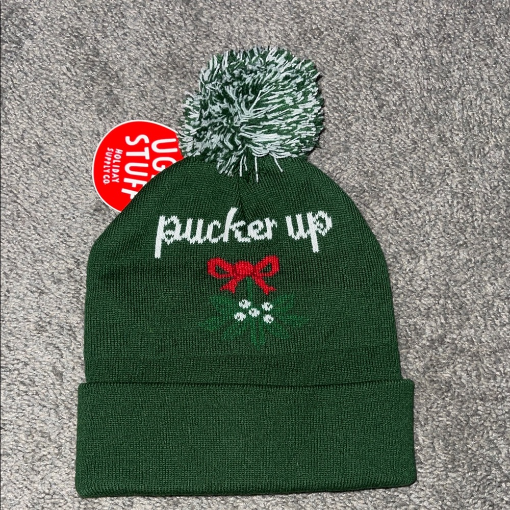 Green 'Pucker Up' Beanie